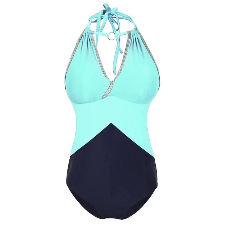 Colorblock One-Piece Swimsuit Dress - for elegant looks and perfect fit for any occasion - Corafemme