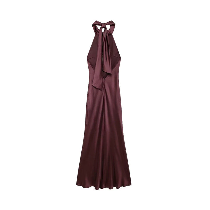 Satin Luxe Halter Dress