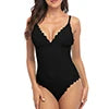 Scalloped Edge One-Piece Swimsuit - for elegant looks and perfect fit for any occasion - Corafemme