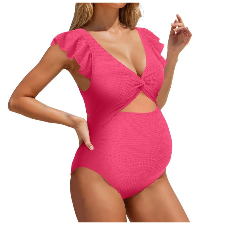 Maternity Solid Color Split Bikini Set - for elegant looks and perfect fit for any occasion - Corafemme