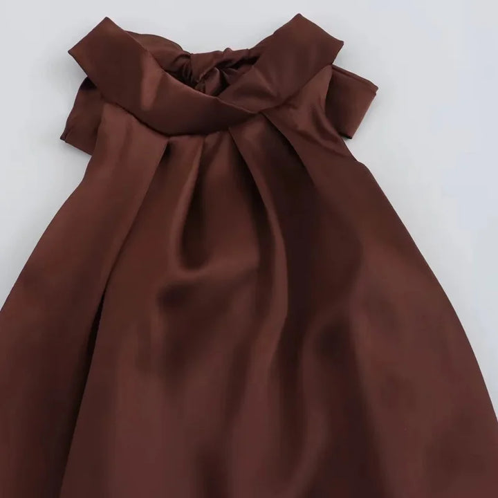 Satin Luxe Halter Dress