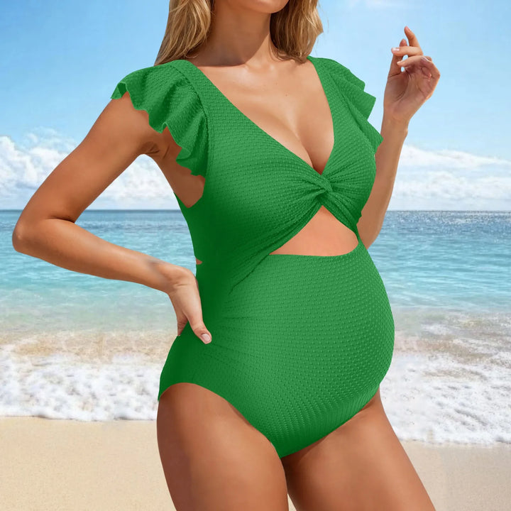 Maternity Solid Color Split Bikini Set - for elegant looks and perfect fit for any occasion - Corafemme