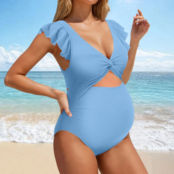 Maternity Solid Color Split Bikini Set - for elegant looks and perfect fit for any occasion - Corafemme