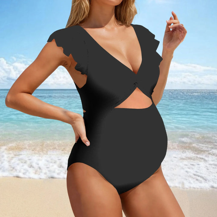 Maternity Solid Color Split Bikini Set - for elegant looks and perfect fit for any occasion - Corafemme